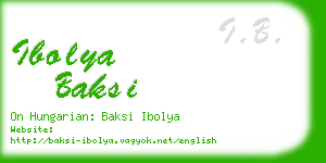 ibolya baksi business card